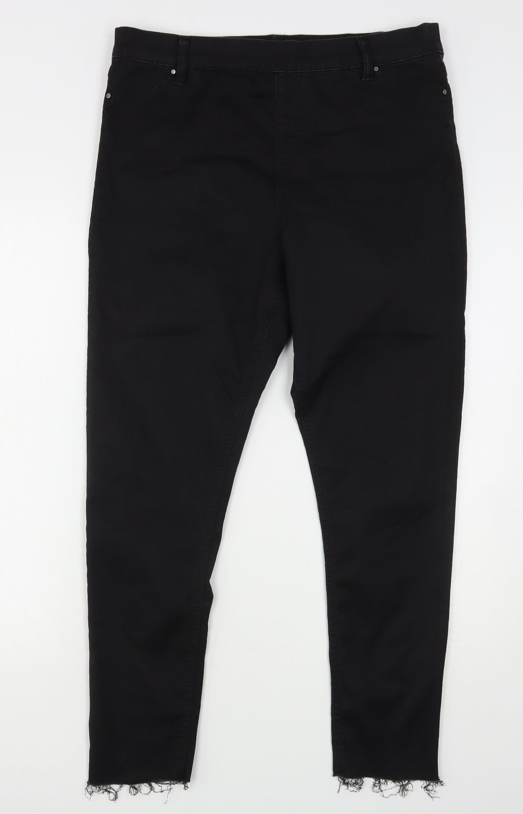 F&F Womens Black  Cotton Jegging Jeans Size 16 L27 in Regular