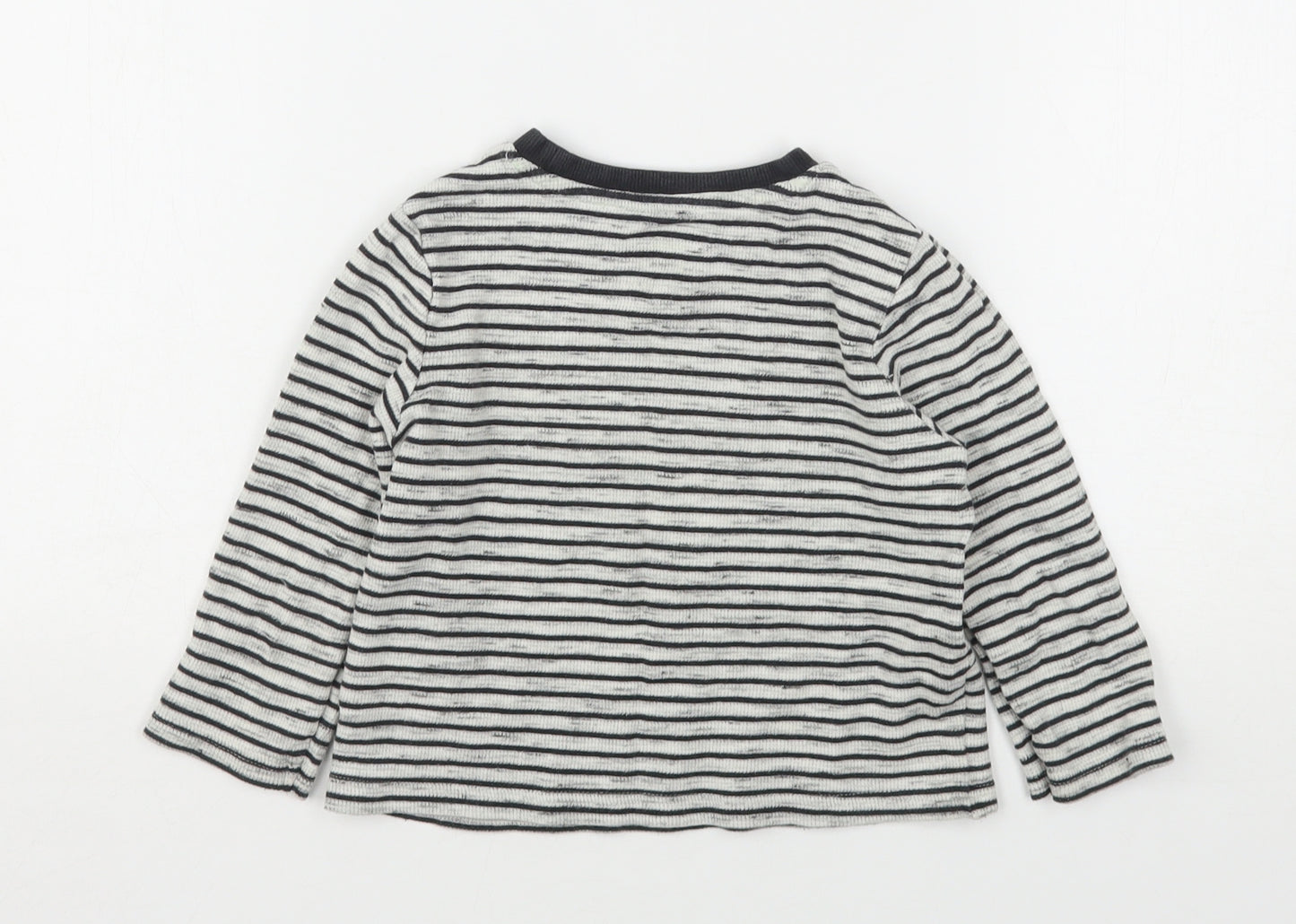 F&F Boys Multicoloured Striped Cotton Basic T-Shirt Size 3-4 Years Round Neck