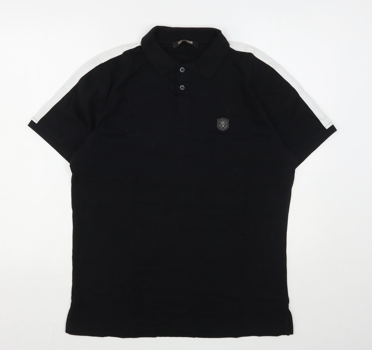 Roberto Cavalli Mens Black  Cotton  Polo Size XL Collared