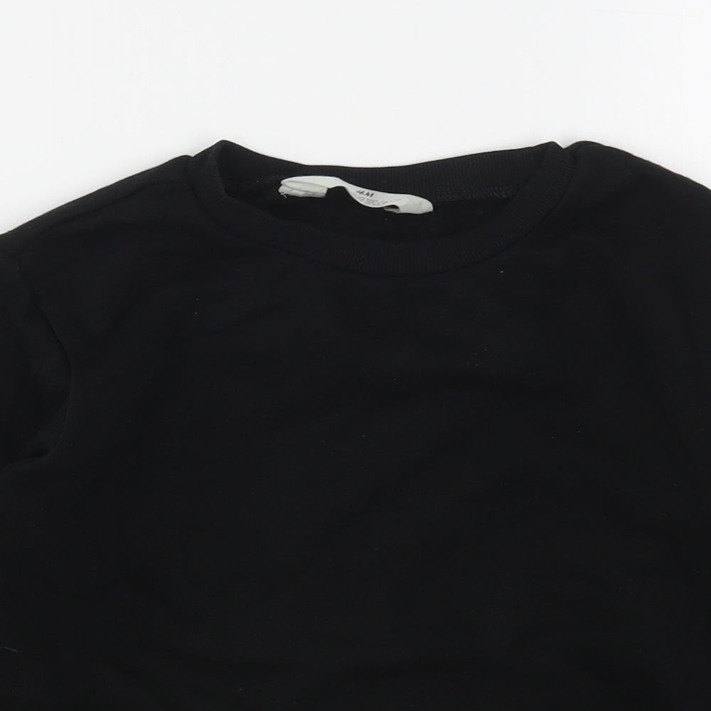 H&M Boys Black  Cotton Pullover Sweatshirt Size 7-8 Years
