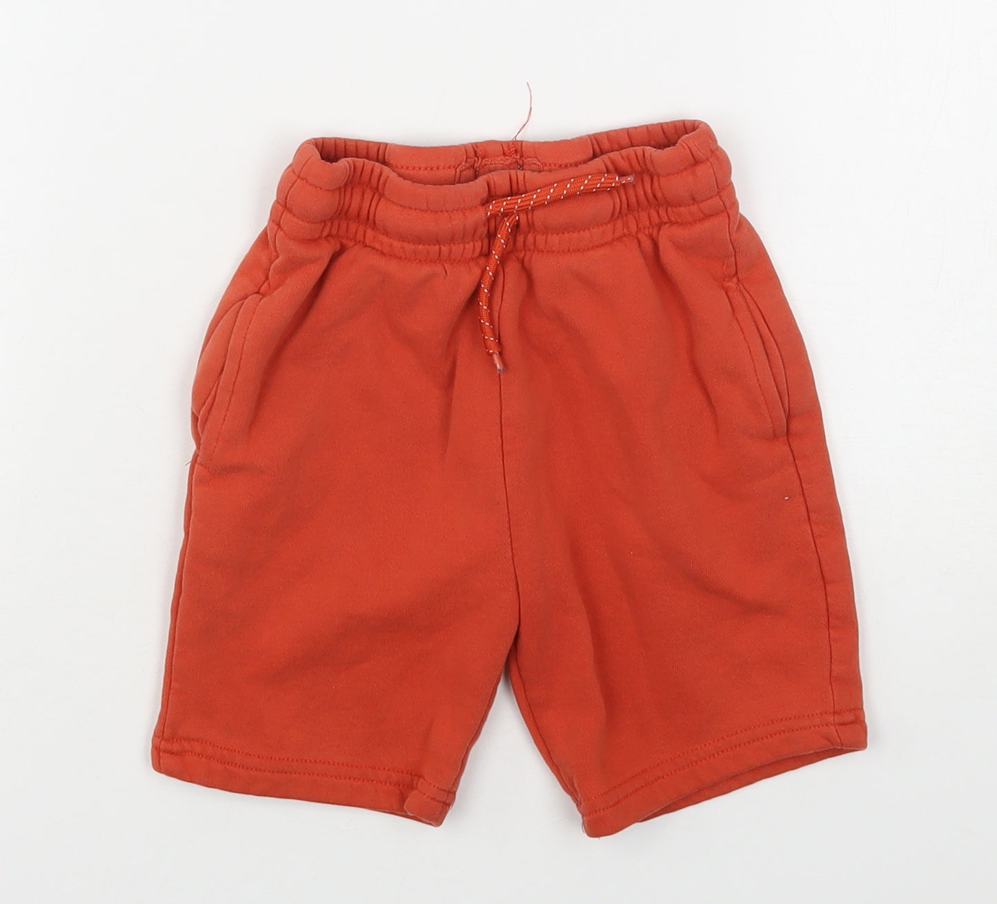 Primark Boys Orange  Cotton Sweat Shorts Size 5-6 Years  Regular Drawstring