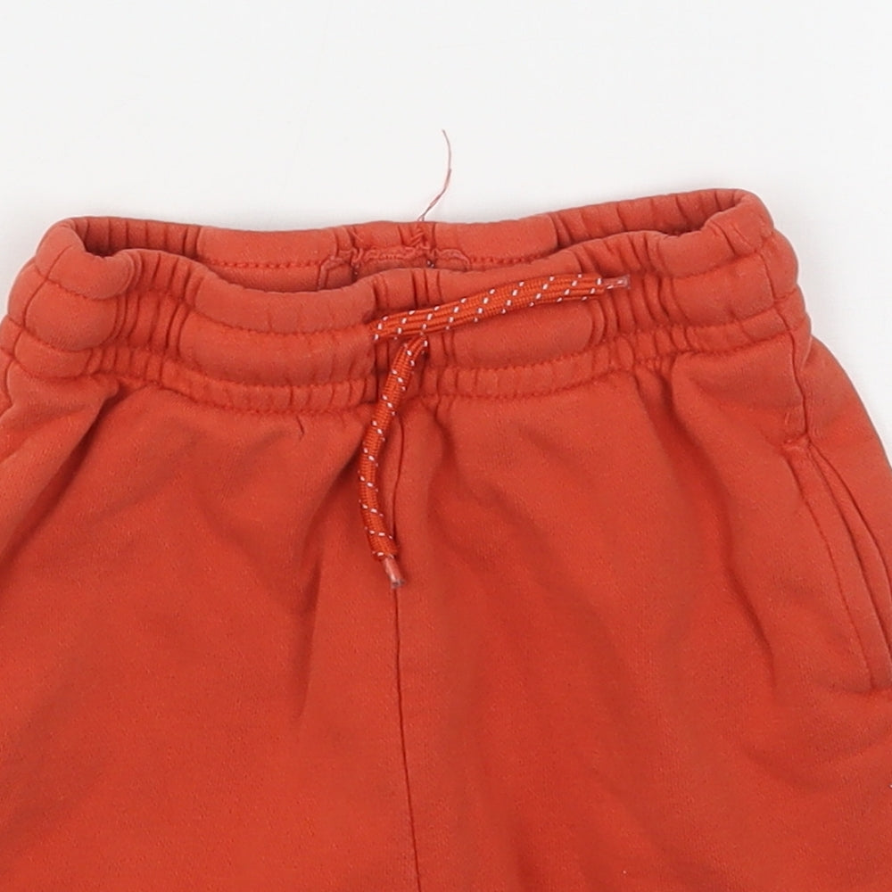 Primark Boys Orange  Cotton Sweat Shorts Size 5-6 Years  Regular Drawstring