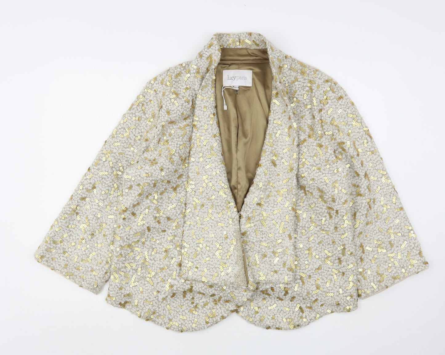 Lucy Paris Womens Gold   Jacket Blazer Size L