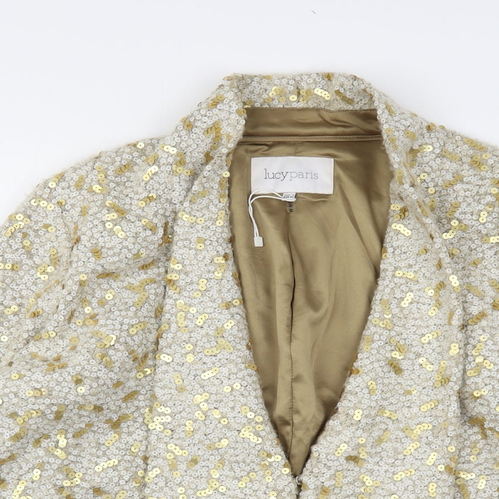 Lucy Paris Womens Gold   Jacket Blazer Size L