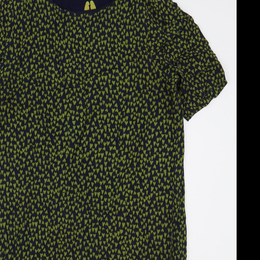 White Stuff Womens Multicoloured Geometric Viscose Sheath  Size 12  Round Neck