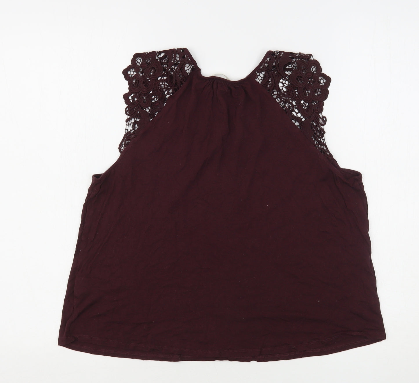 H&M Womens Purple  Polyester Basic Tank Size M Round Neck