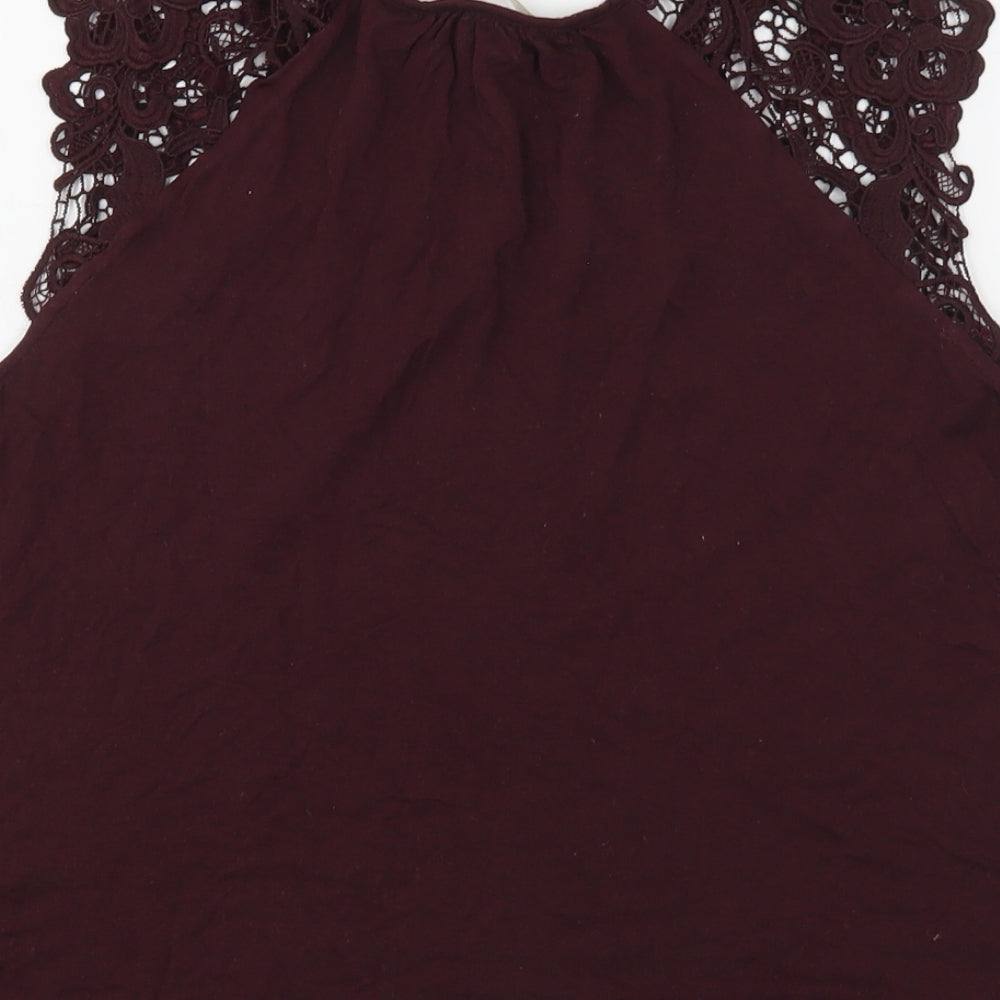 H&M Womens Purple  Polyester Basic Tank Size M Round Neck