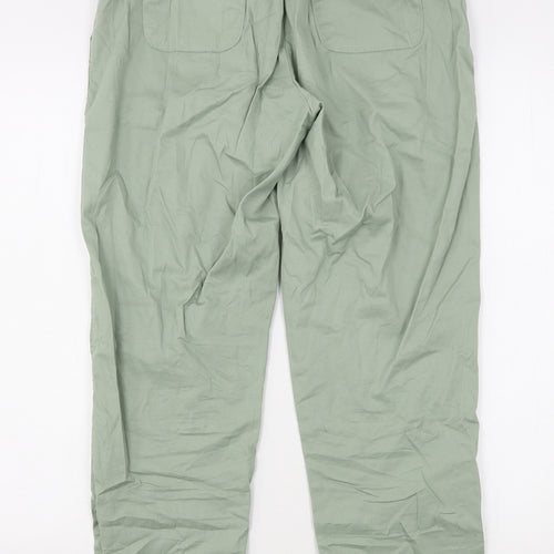 Dunnes Stores Womens Green  Cotton Trousers  Size S L28 in Regular