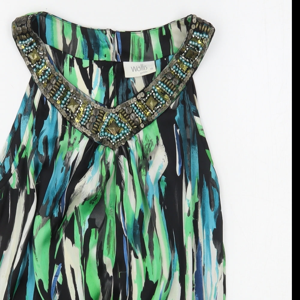 Wallis Womens Multicoloured Geometric Polyester Basic Blouse Size 16 V-Neck