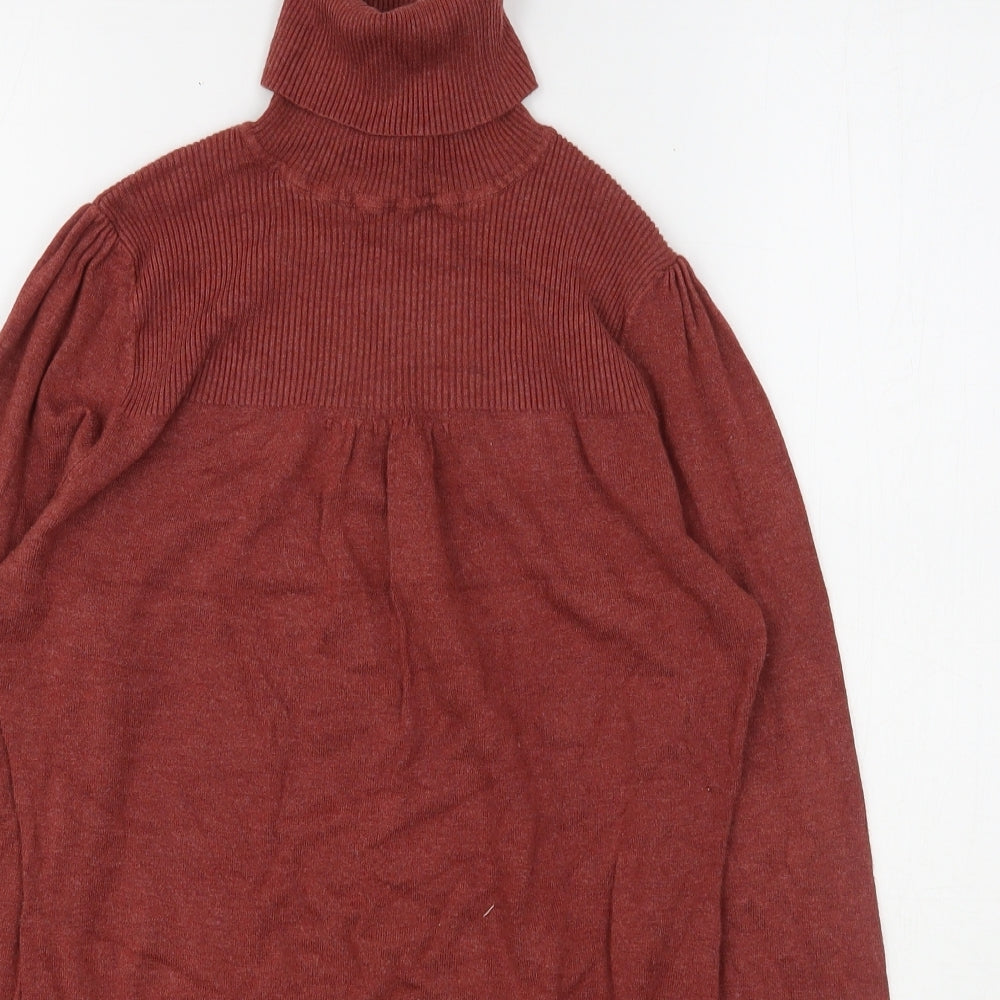New Look Womens Brown Roll Neck  Viscose Pullover Jumper Size 12