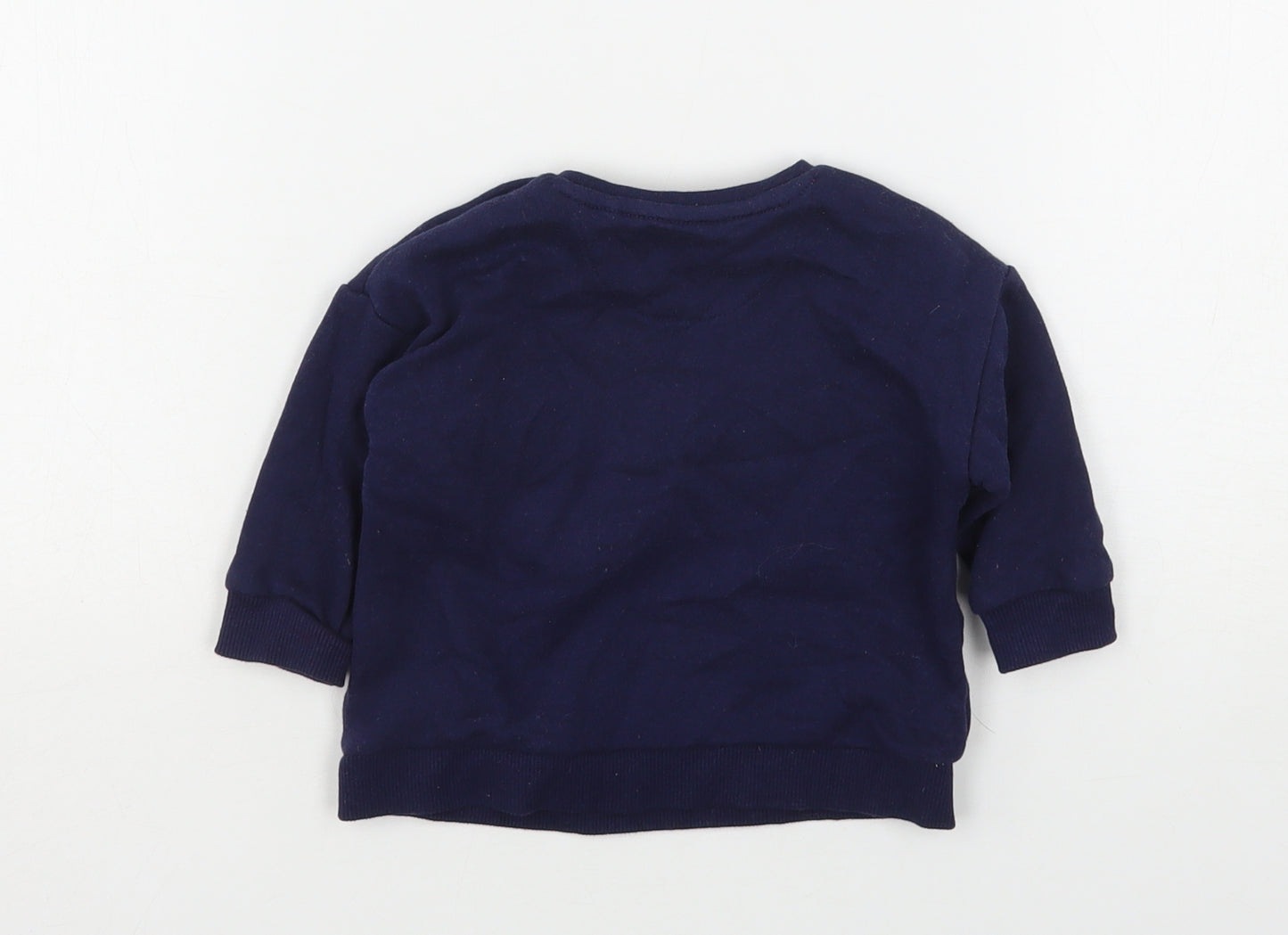 F&F Girls Blue  Cotton Pullover Jumper Size 3-6 Months