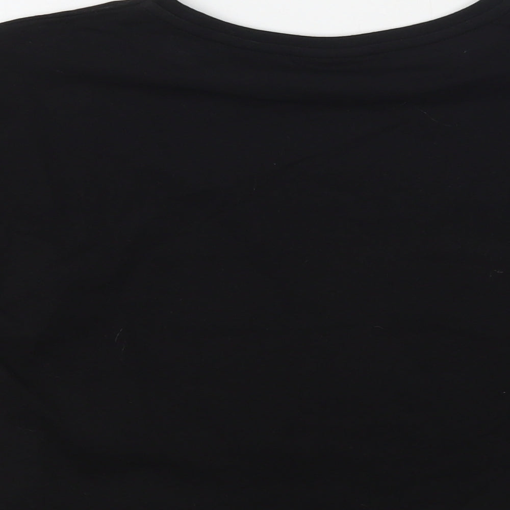 Matalan Girls Black  Cotton Basic T-Shirt Size 11 Years Round Neck