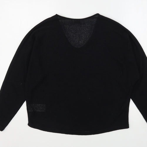 b.young Womens Black V-Neck  Viscose Pullover Jumper Size M