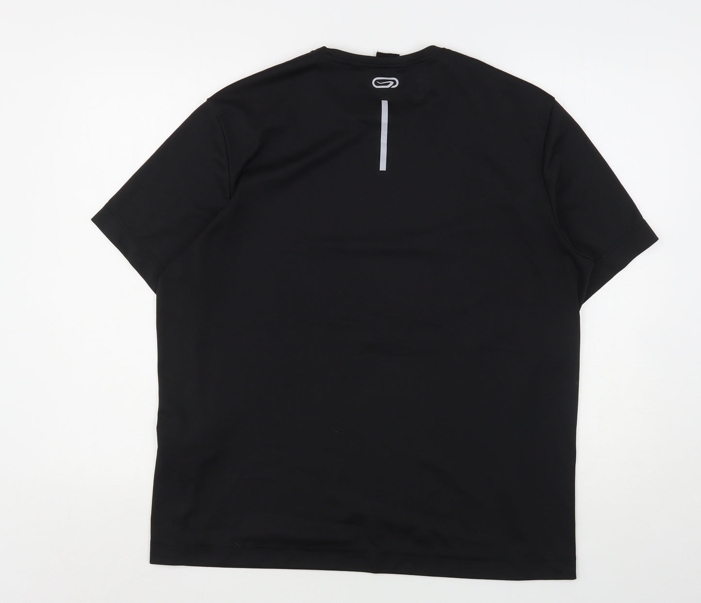 Kalenji Mens Black  Polyester Basic T-Shirt Size XL Round Neck