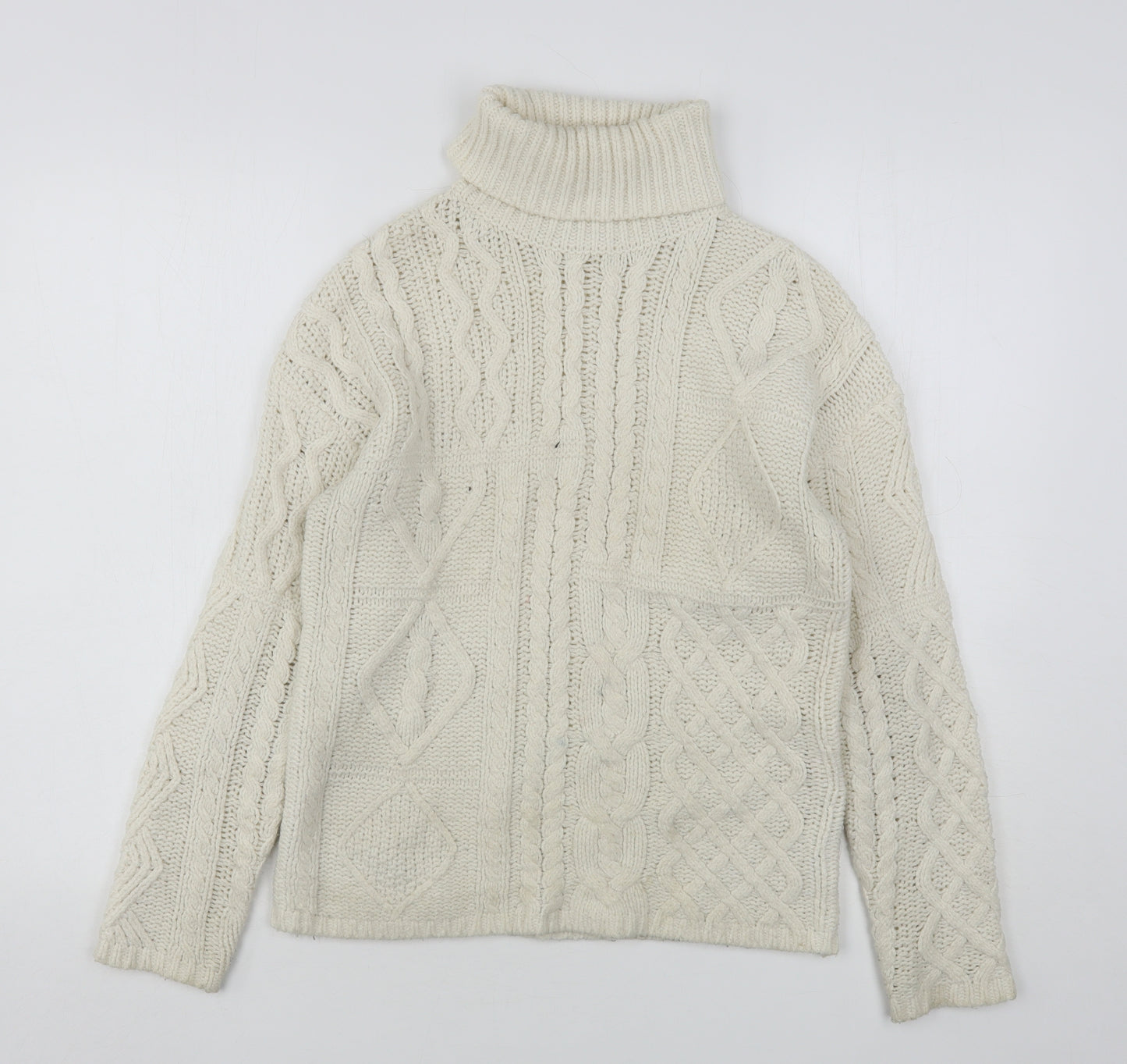 Primark Womens Beige Roll Neck  Polyester Pullover Jumper Size 6