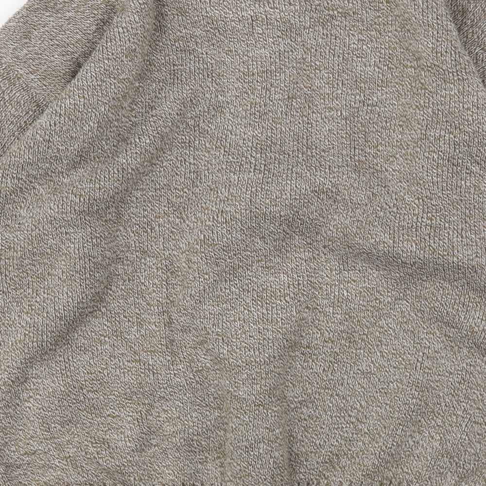 Premier Man  Mens Beige Round Neck Argyle/Diamond Acrylic Full Zip Jumper Size S