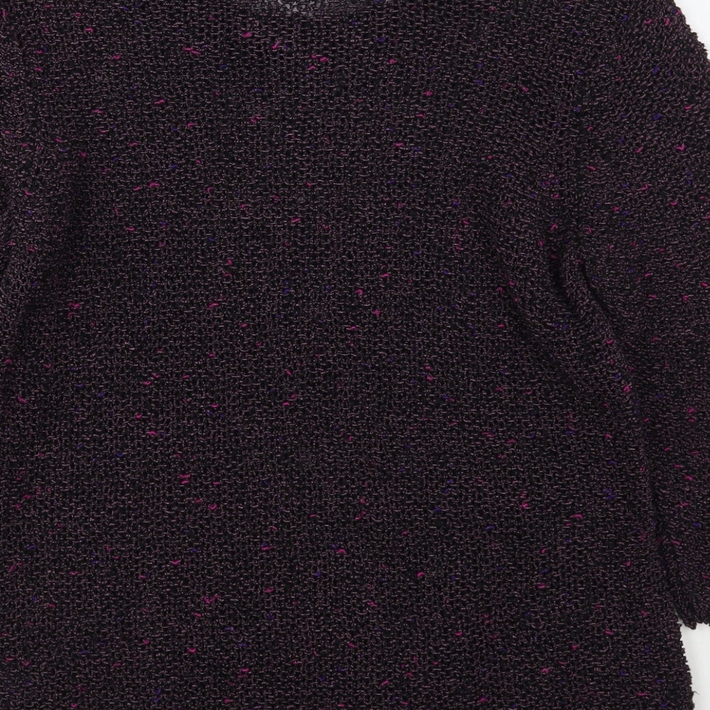 Per Una  Womens Purple Round Neck  Cotton Pullover Jumper Size 12