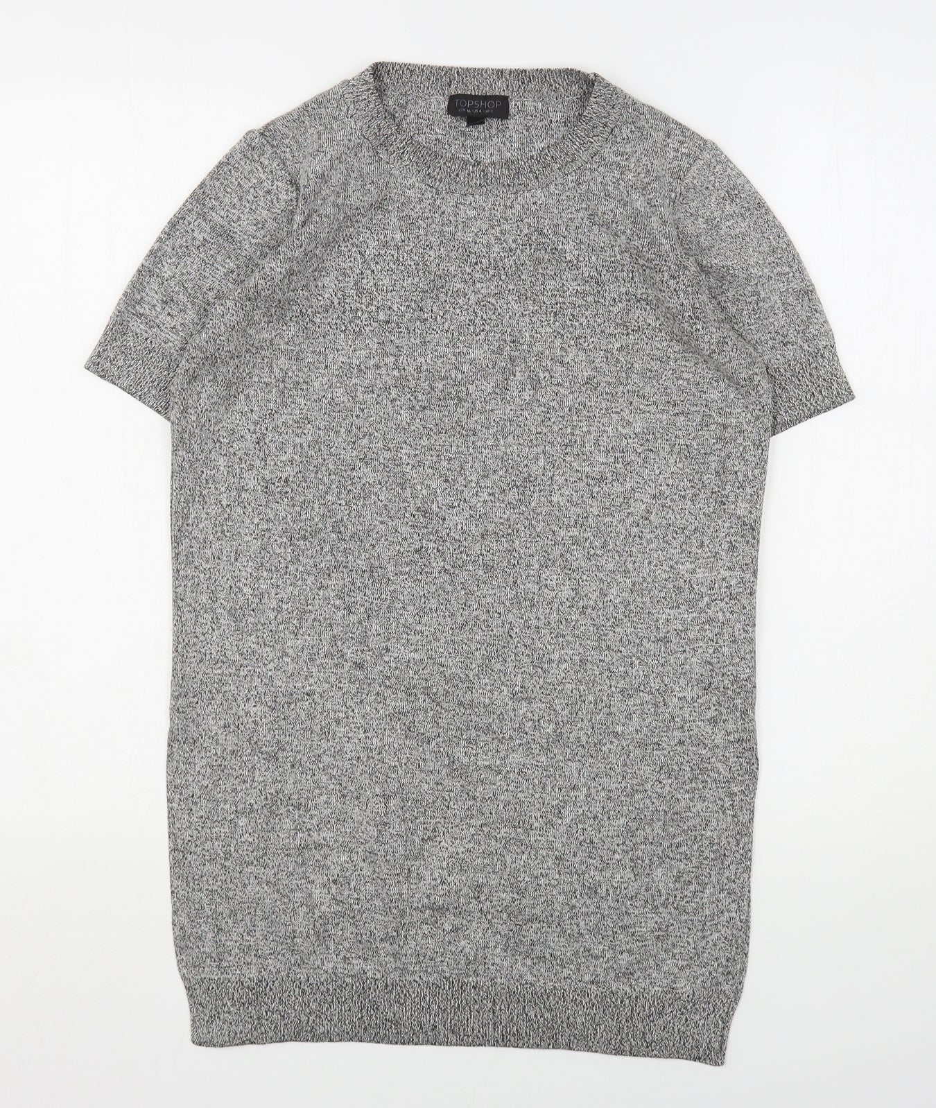 Topshop Womens Grey Round Neck  Viscose Pullover Jumper Size 8