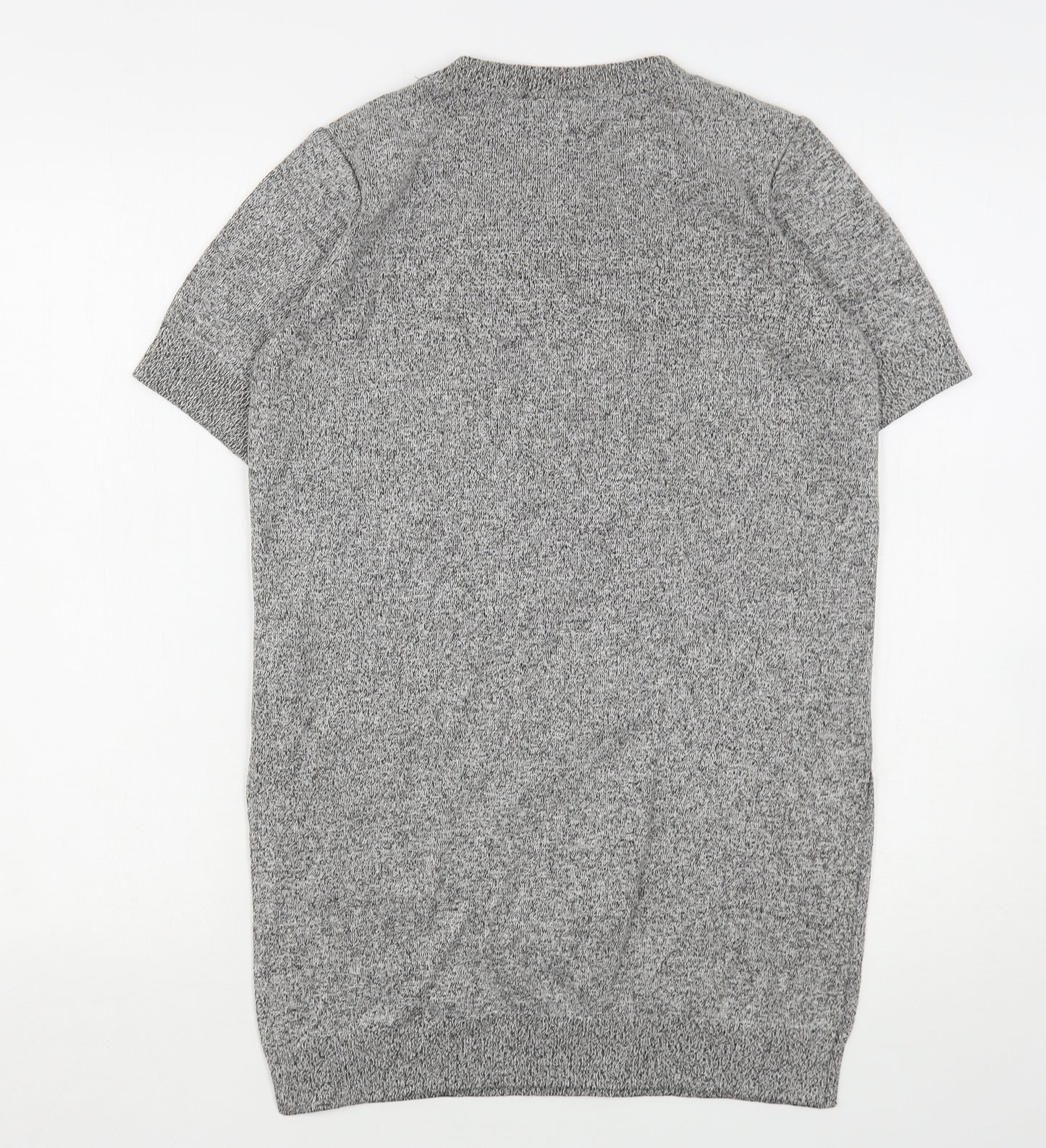 Topshop Womens Grey Round Neck  Viscose Pullover Jumper Size 8