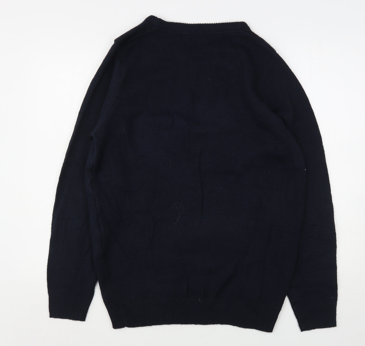Livergy Womens Blue Round Neck  Acrylic Pullover Jumper Size M   - Christmas