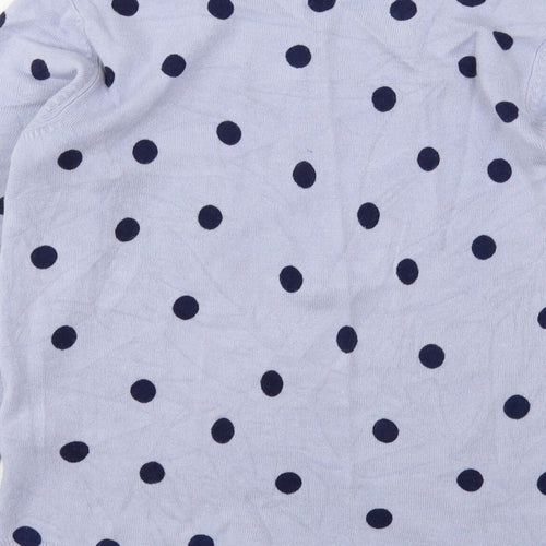 Marks and Spencer Womens Blue Round Neck Polka Dot Acrylic Pullover Jumper Size 10
