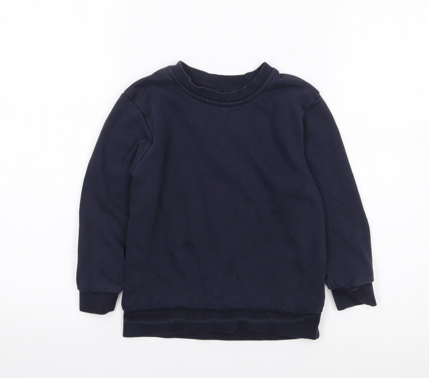 George Boys Blue Crew Neck  Cotton Pullover Jumper Size 5-6 Years  Pullover