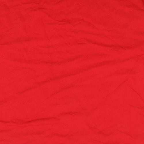 Apeiyu  Womens Red Crew Neck  Cotton Pullover Jumper Size XL