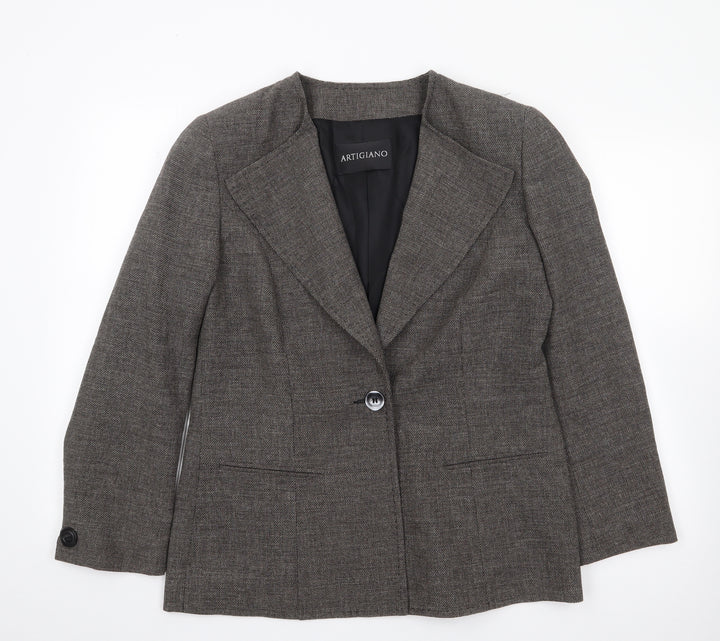 Artigiano Womens Grey Jacket Blazer Size M Button