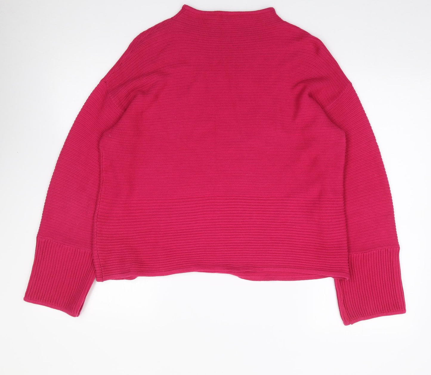 Warehouse Womens Pink Mock Neck  Acrylic Pullover Jumper Size 16   - Ribbed