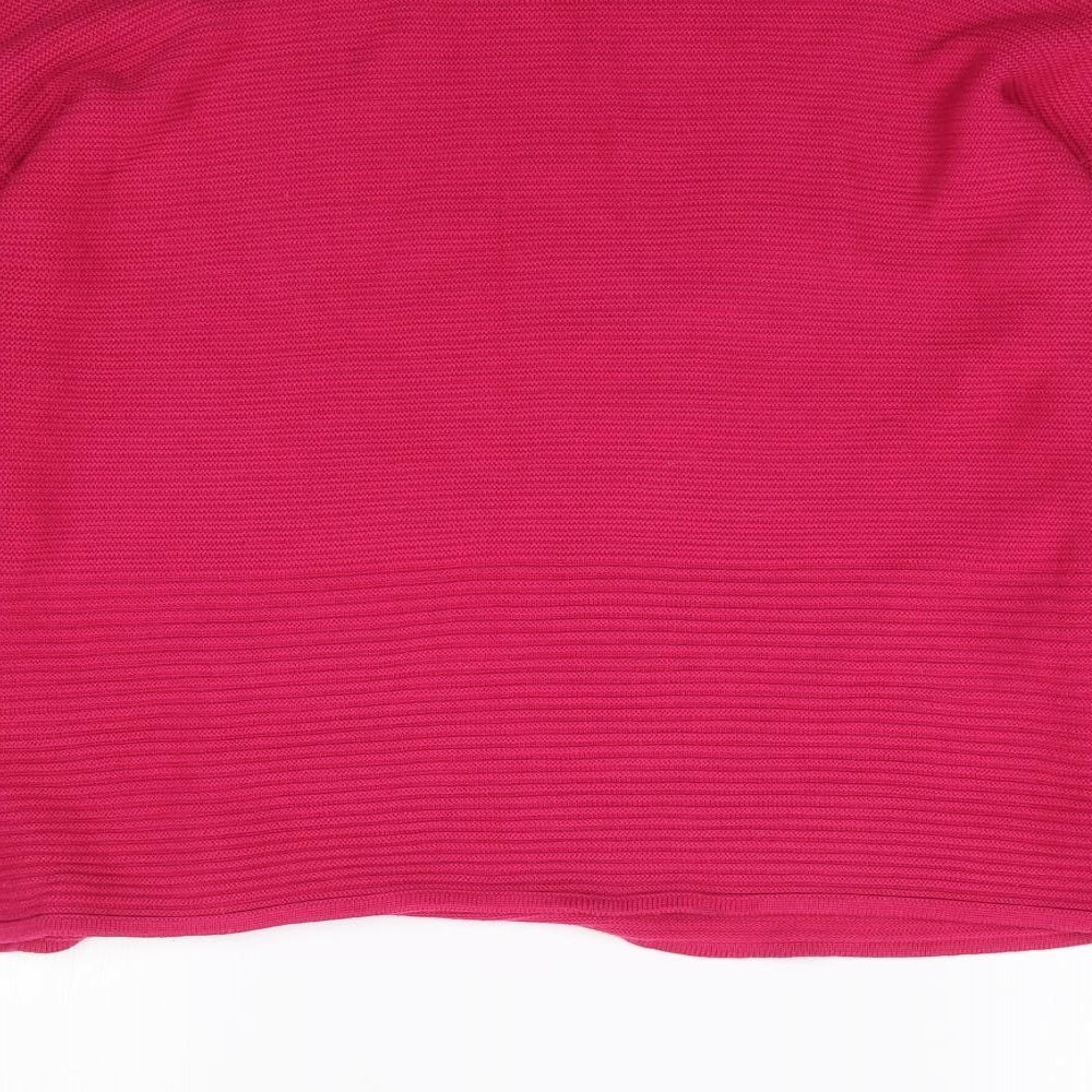 Warehouse Womens Pink Mock Neck  Acrylic Pullover Jumper Size 16   - Ribbed