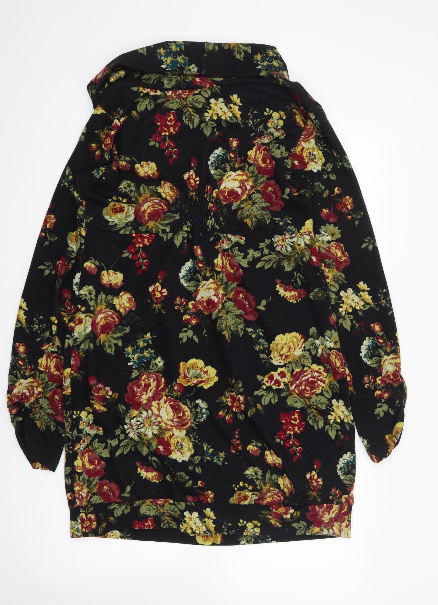 Amani Womens Multicoloured Floral Polyester Shift  Size M  Roll Neck Pullover