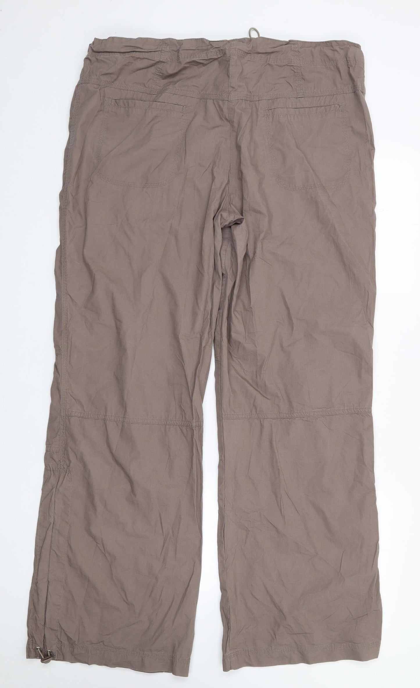 Primark Womens Brown  Cotton Cargo Trousers Size 16 L30 in Regular Zip