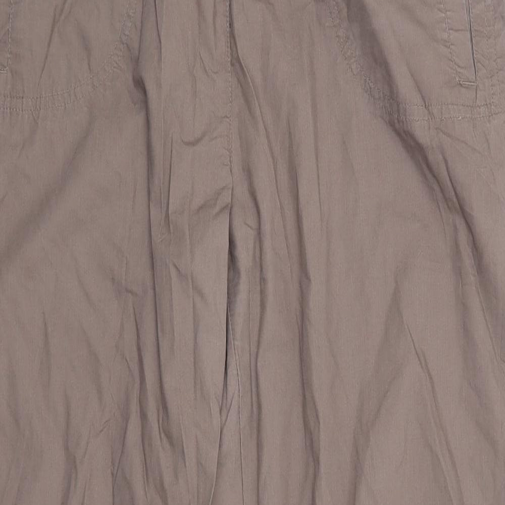 Primark Womens Brown  Cotton Cargo Trousers Size 16 L30 in Regular Zip