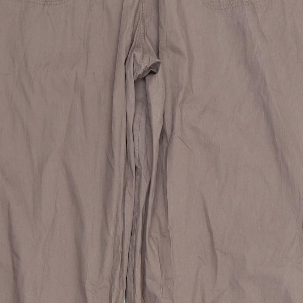 Primark Womens Brown  Cotton Cargo Trousers Size 16 L30 in Regular Zip