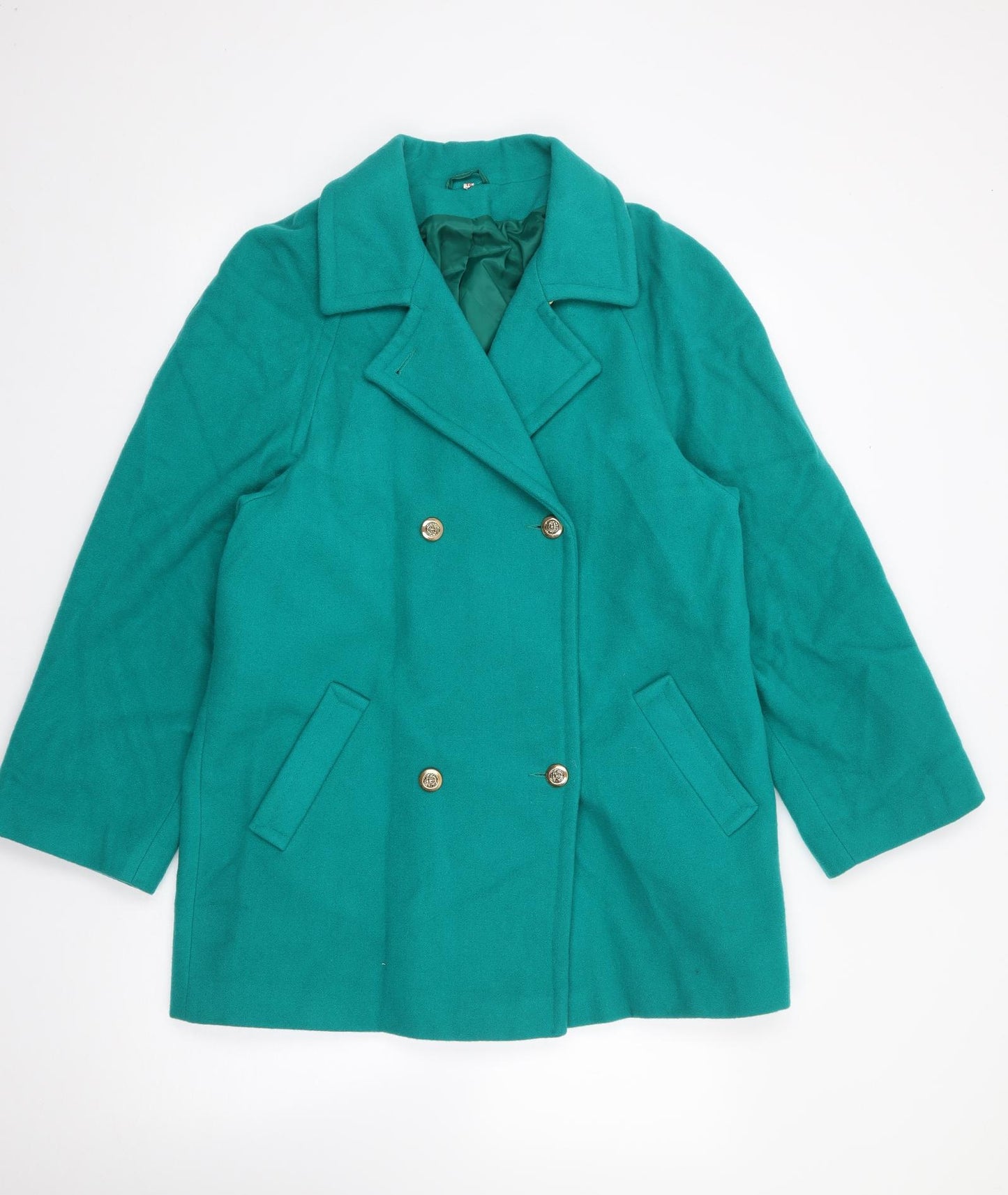 Preworn Womens Green   Jacket Coat Size 14  Button