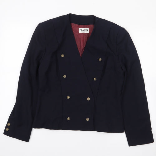 Planet Womens Blue   Jacket Blazer Size S  Button