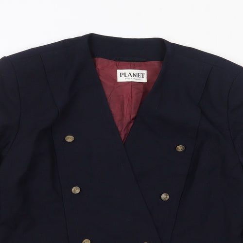 Planet Womens Blue   Jacket Blazer Size S  Button