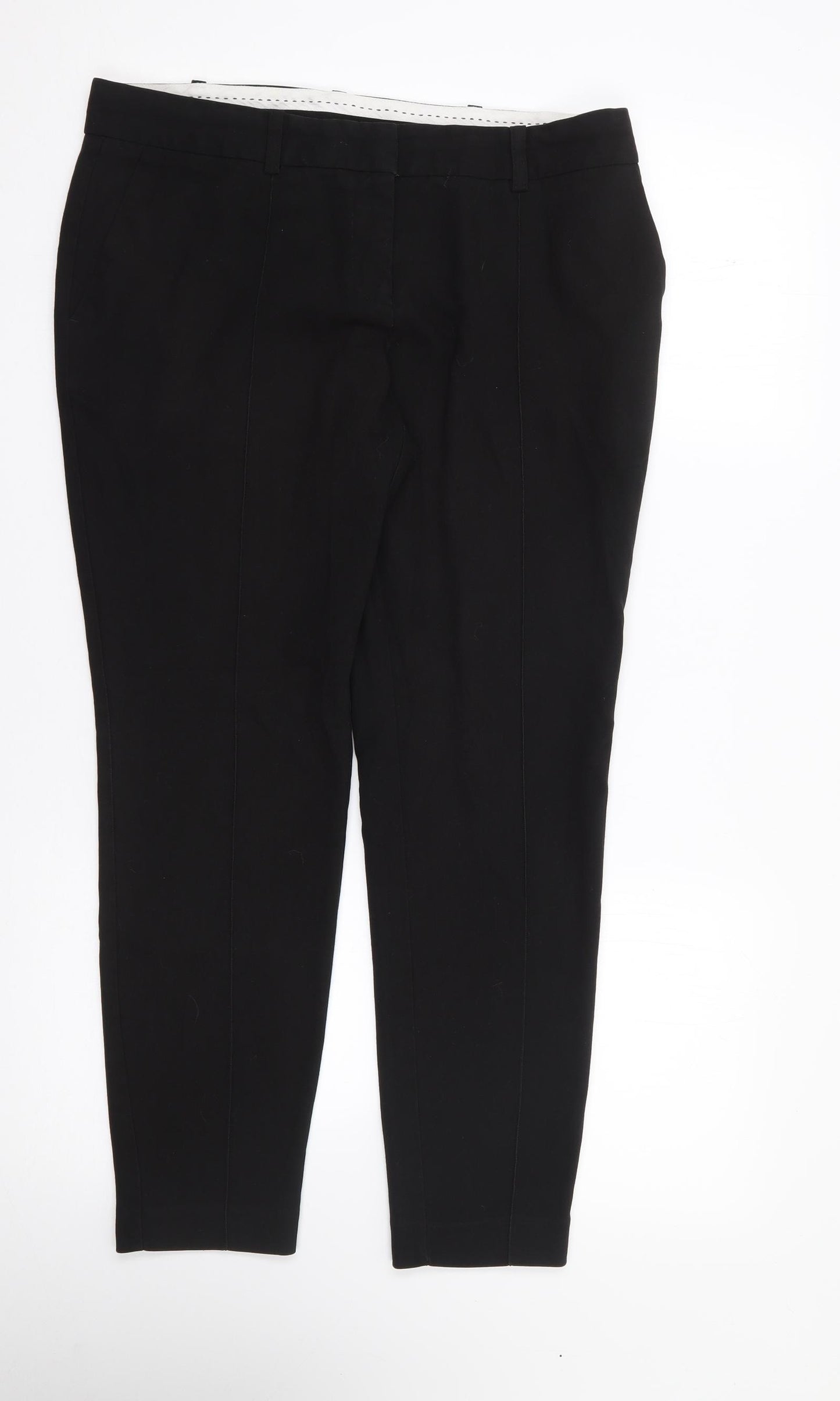 NEXT Womens Black  Polyester Trousers  Size 12 L26 in Regular Zip
