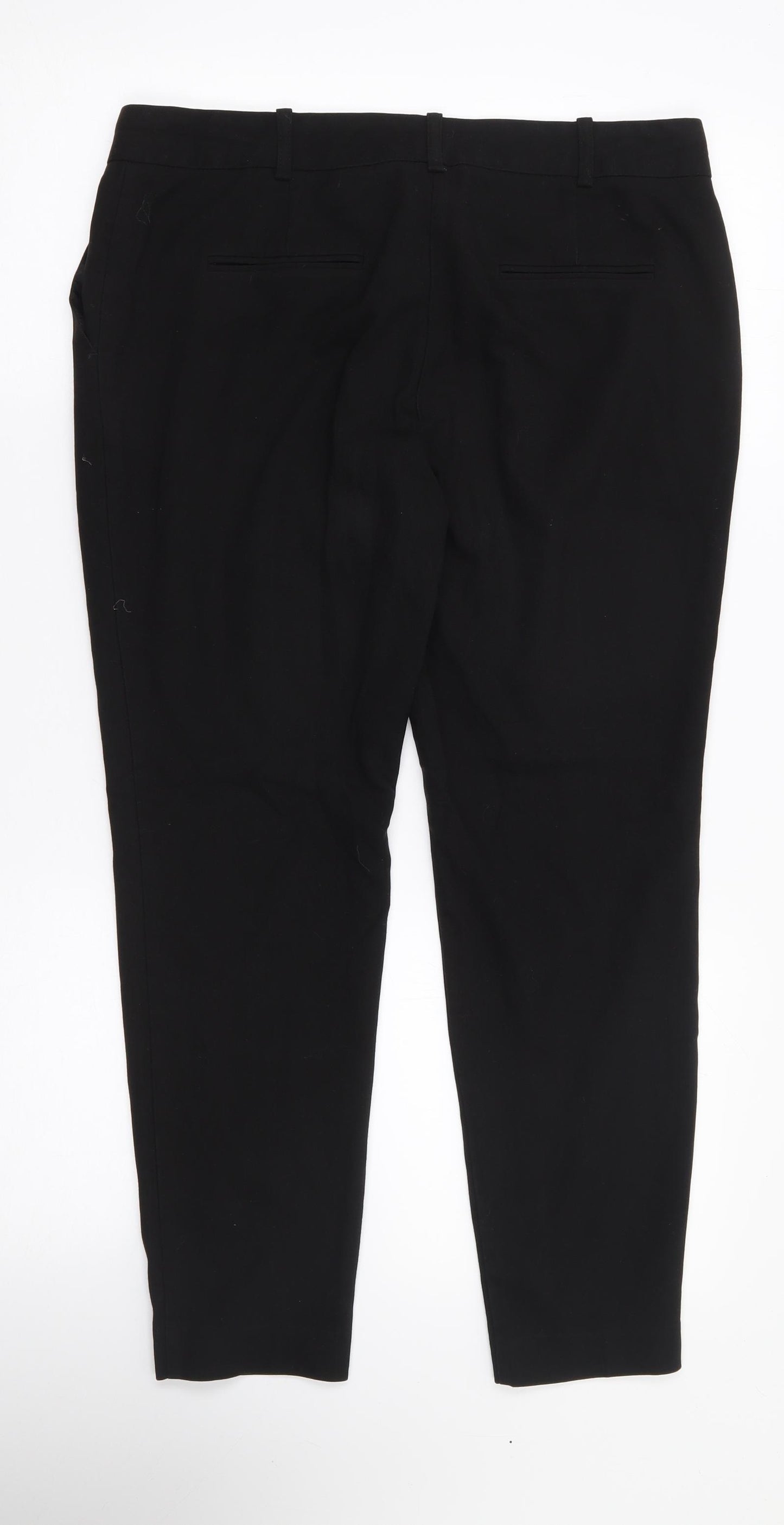 NEXT Womens Black  Polyester Trousers  Size 12 L26 in Regular Zip