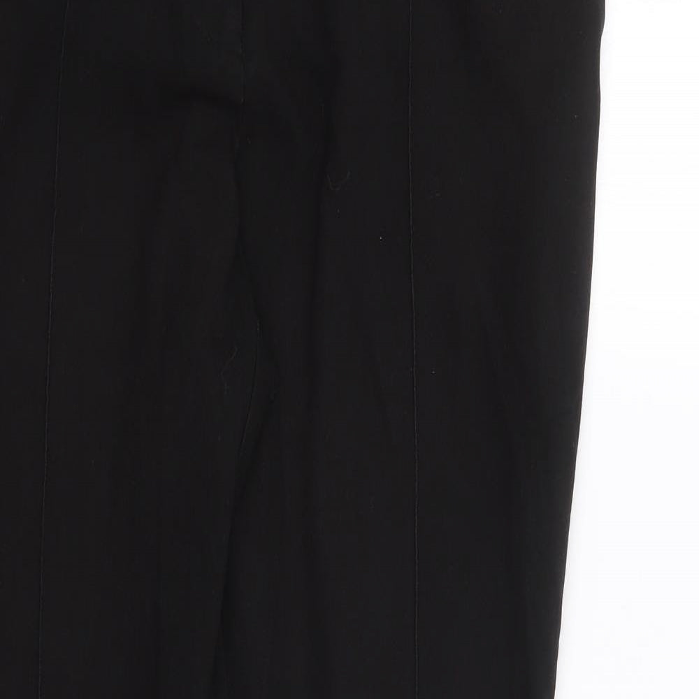 NEXT Womens Black  Polyester Trousers  Size 12 L26 in Regular Zip