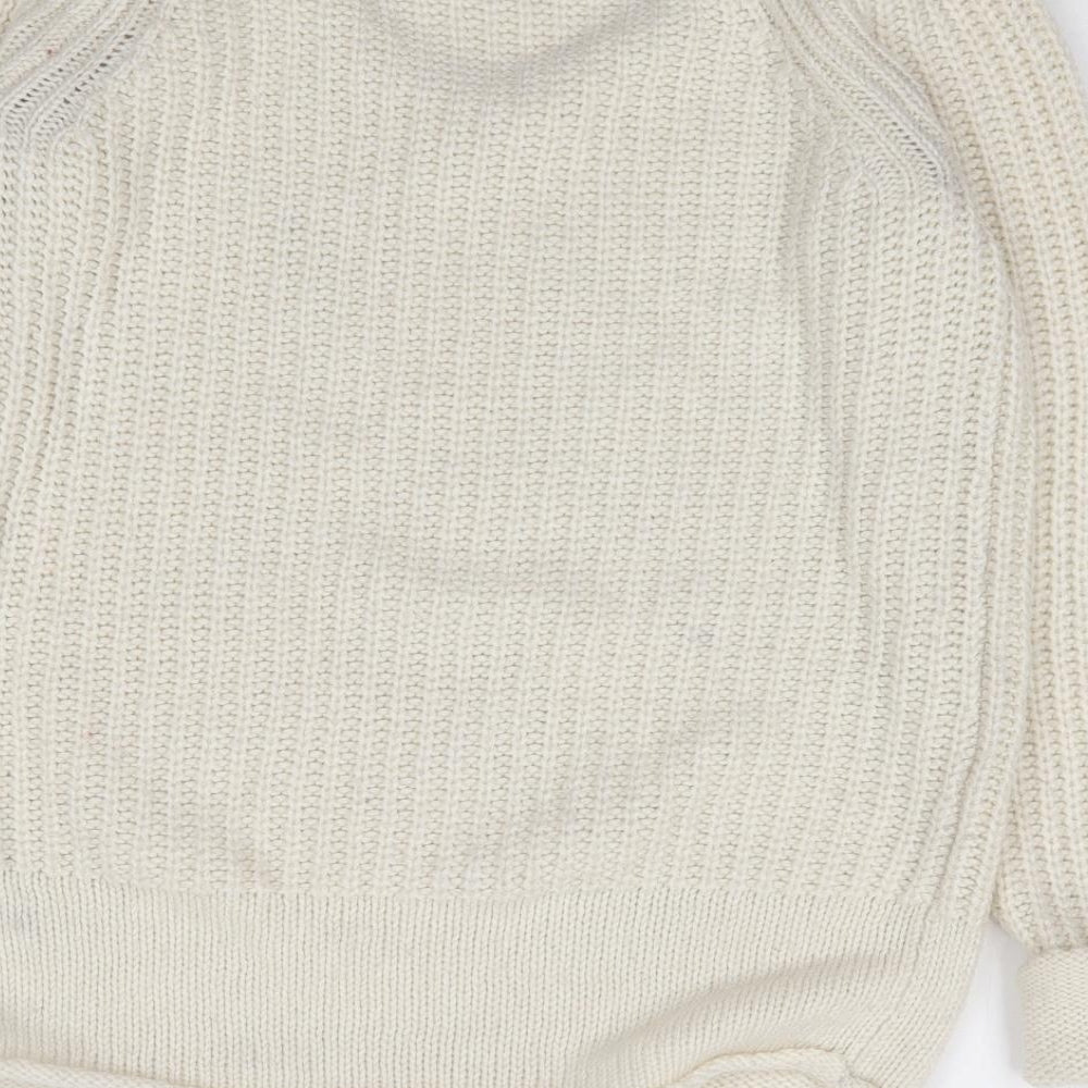 Gap Womens Ivory V-Neck  Acrylic Pullover Jumper Size XS