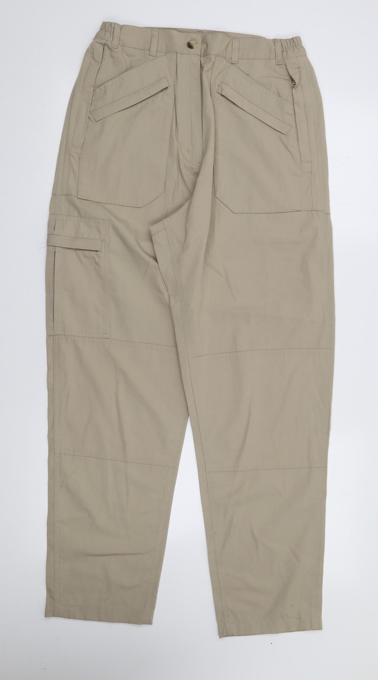 Regatta Womens Beige  Polyester Trousers  Size 12 L28 in Regular Zip