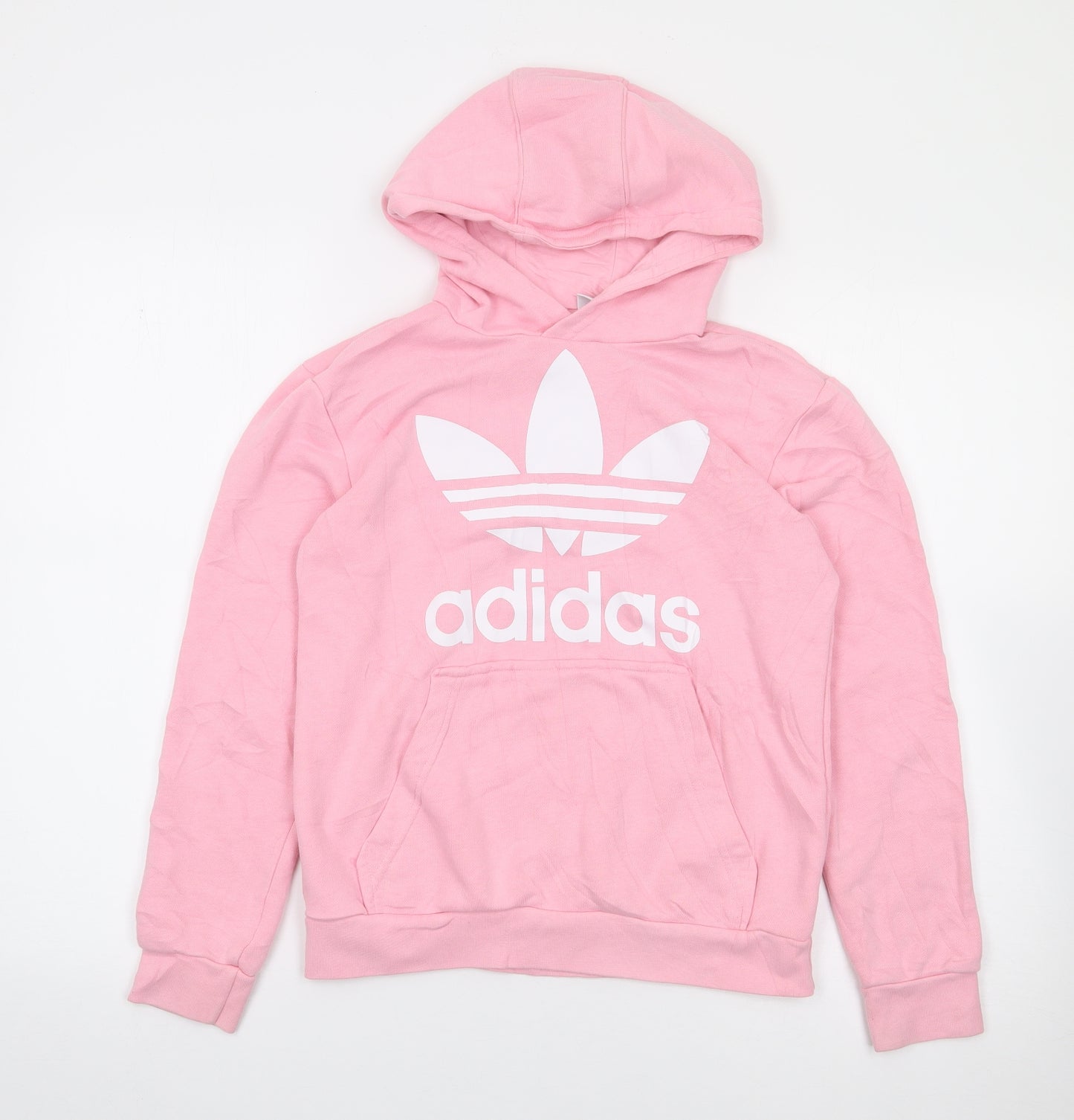adidas Girls Pink  Cotton Pullover Hoodie Size 11-12 Years  Pullover