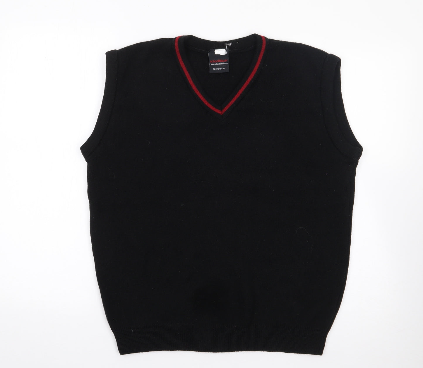 School Blazer Girls Black V-Neck  Acrylic Pullover Jumper Size 15 Years  Pullover - School Wear