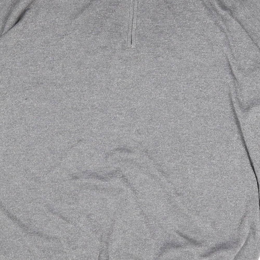 Wallis Womens Grey Round Neck  Viscose Pullover Jumper Size M