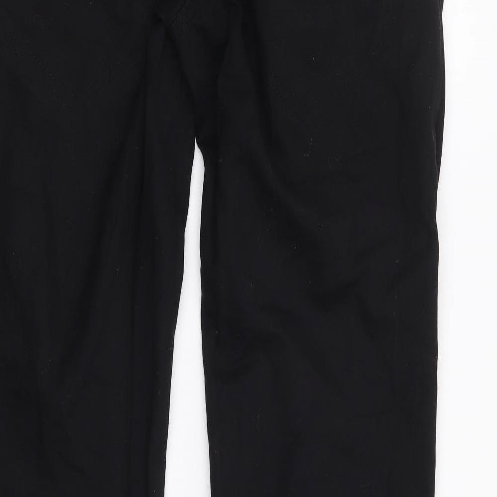 Primark Womens Black  Cotton Cargo Trousers Size 10 L29 in Regular Zip