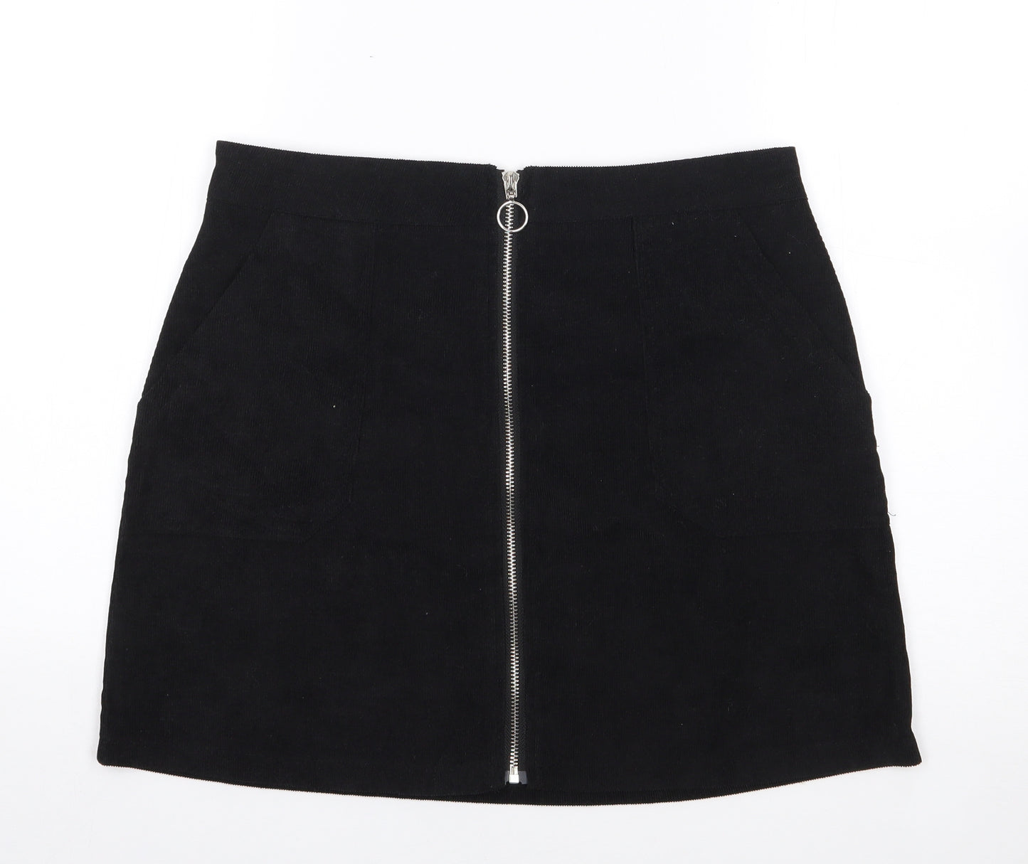 SheIn Womens Black  Polyester Mini Skirt Size L   Zip