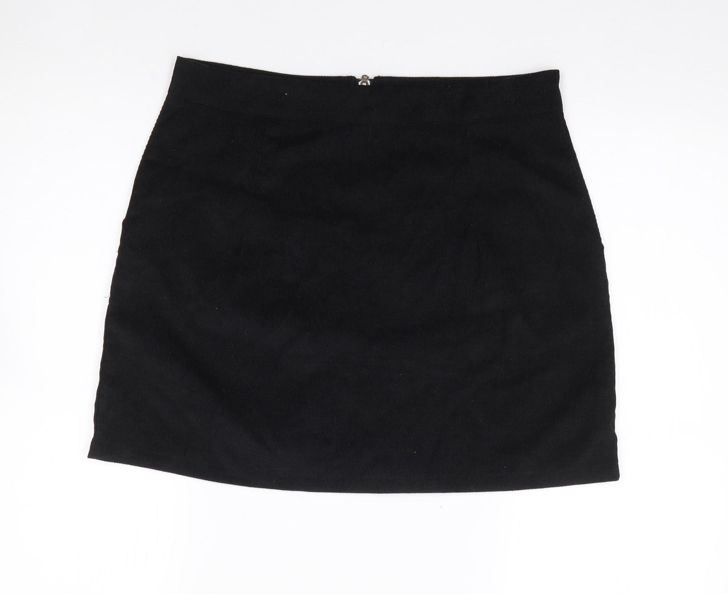 SheIn Womens Black  Polyester Mini Skirt Size L   Zip