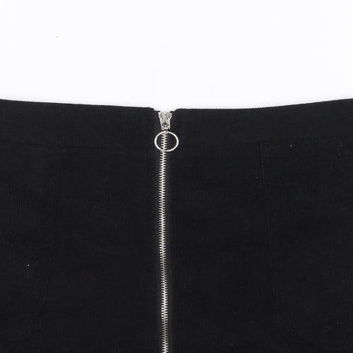 SheIn Womens Black  Polyester Mini Skirt Size L   Zip