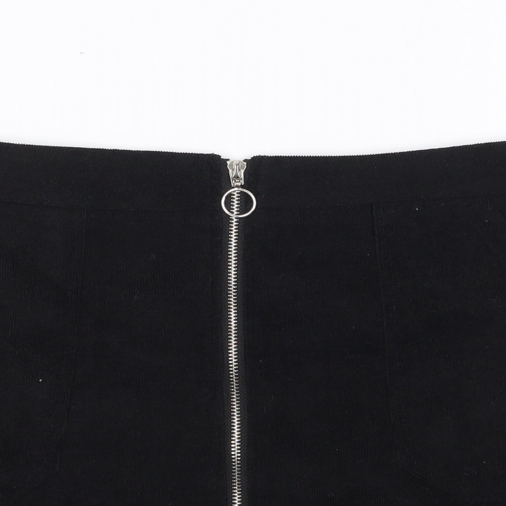SheIn Womens Black  Polyester Mini Skirt Size L   Zip